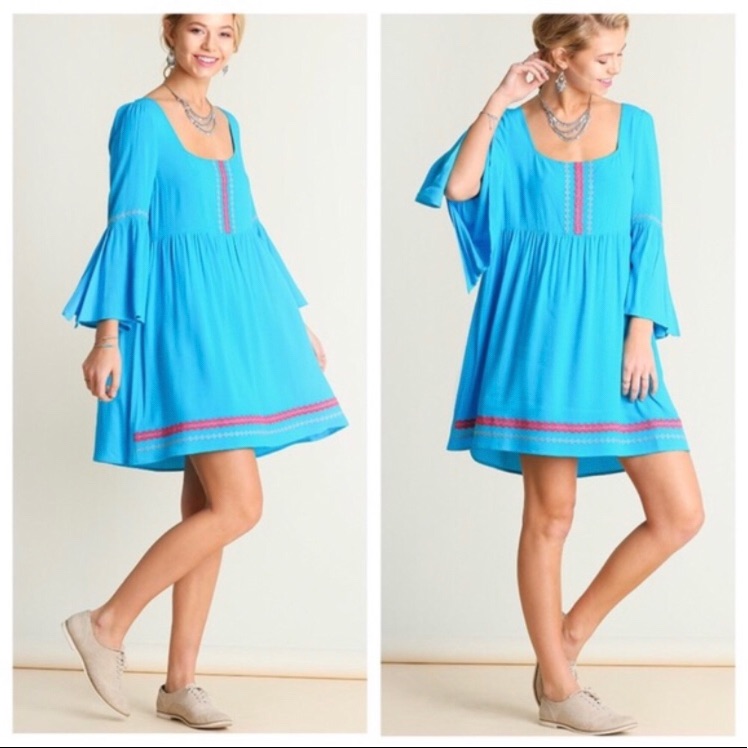 - Lake Blue Babydoll Tunic Dress! New!